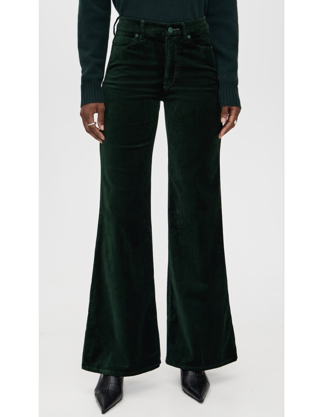 NWT Good American High Rise Good Waist Palazzo Velvet Jeans Sz 10/30 -